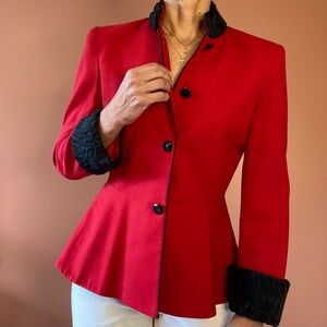 Vintage Nolan Miller Dynasty Collection Wool Fur Jacket